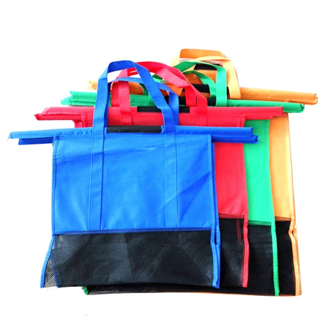 4 pezzi/set borse per trolley da supermercato borse per la spesa portatili in tessuto non tessuto, Shopping Bags - Novalix Store