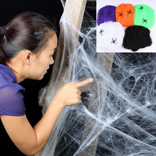 Puntelli di Halloween Ragnatele in filato di cotone, consegna colore casuale, Spider
