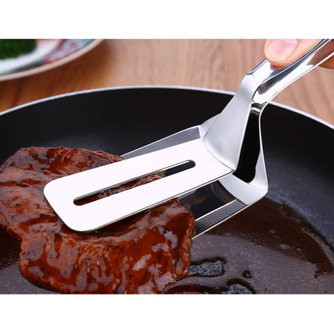 Pince à pince pour bistecca par barbecue en acciaio inossidabile Pince à arrostre pour barbecue Pala per bistecca con perdite Spatola per alimenti Pinze per pane, Food Clamp 2