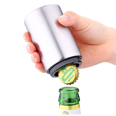 Bouchons magnétiques automatiques pour bouteilles de bière, en acciaio inossidabile, bouchons pour bouteilles, gadget de cuisine, dimensions : 8,5 x 5,2 cm, ouvre-bouteille magnétique