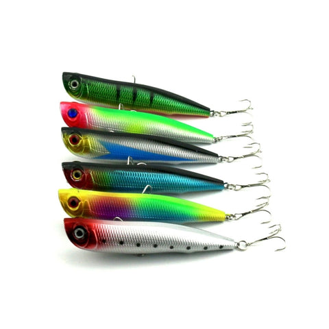 Esche da Pesca HENGJIA Popper Bioniche con Ganci - Lunghezza 10,5 cm,