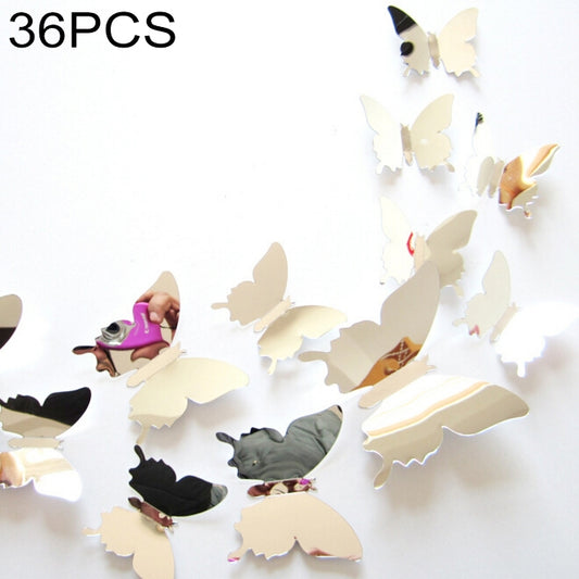 36 pezzi di decorazione per la casa Originalità PC 3D superficie a specchio farfalla adesivo da parete, Butterfly Wall Paste 2 - Novalix Store