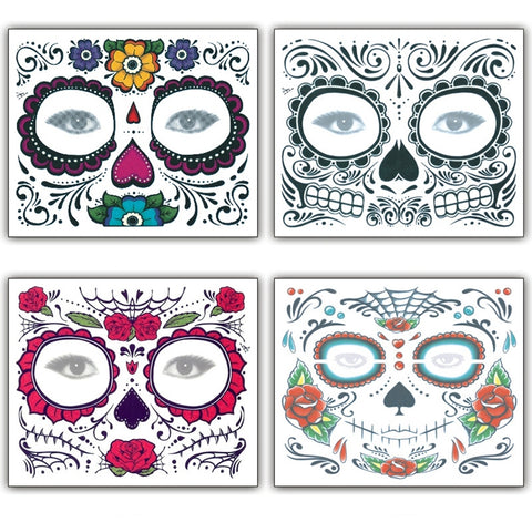 Adesivi Tatuaggi Temporanei Impermeabili per Halloween - 150x125 mm,