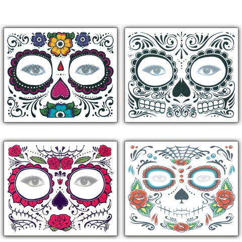 Adesivi Tatuaggi Temporanei Impermeabili per Halloween - 150x125 mm,