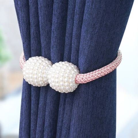Ornamenti di moda Cinturino per tende con chiusura magnetica perlata, Perla