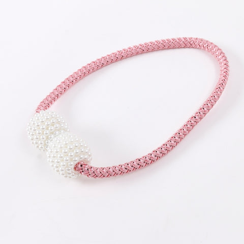 Ornamenti di moda Cinturino per tende con chiusura magnetica perlata, Perla
