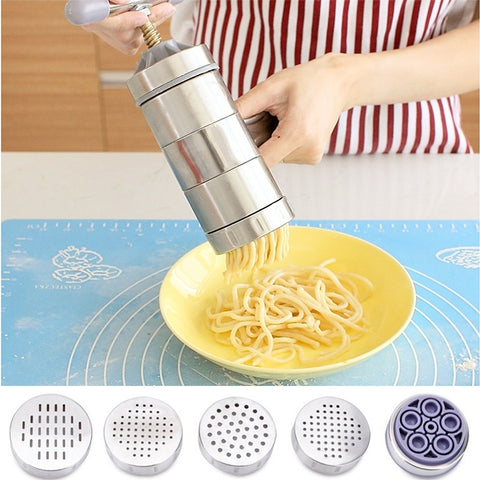 Macchina per Pasta Manuale in Acciaio Inossidabile con 5 Modelli per