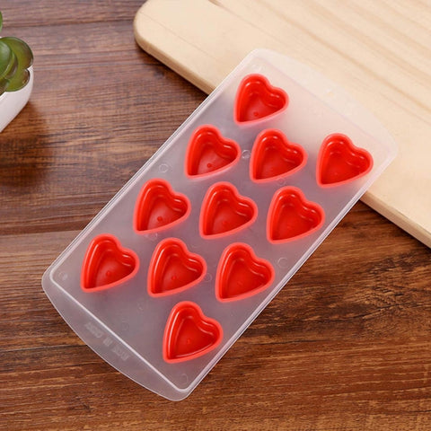 Vassoio pour cubes de ghiaccio en silicone en forme d'amour/tampon pour ghiaccio, couleur décontractée, en forme d'amour