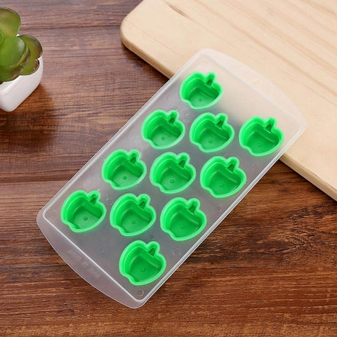 Vassoio per cubetti di ghiaccio in silicone a forma di mela/stampo per ghiaccio, colore casuale, Apple Shaped
