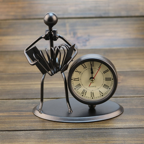 Piccola sveglia creativa in ferro e acciaio inossidabile, orologi e orologi personalizzati retrò, regali boutique, Small Alarm Clock