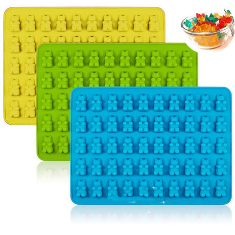 "Stampo in silicone orsetto a 50-fori per cioccolatini, biscotti e caramelle - Set da 2 pezzi, dimensioni 19x13.7x1 cm - Colore casuale" - Novalix Store