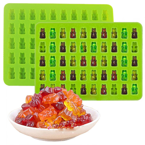 "Stampo in silicone orsetto a 50-fori per cioccolatini, biscotti e caramelle - Set da 2 pezzi, dimensioni 19x13.7x1 cm - Colore casuale" - Novalix Store