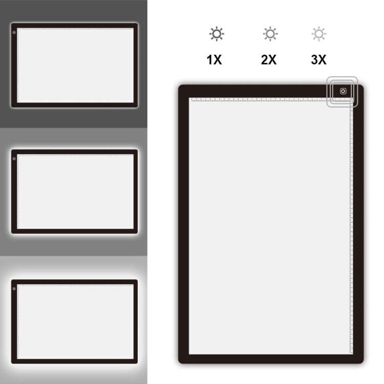 A2 LED Dimmable Drawing Board with Power Adapter - 23W