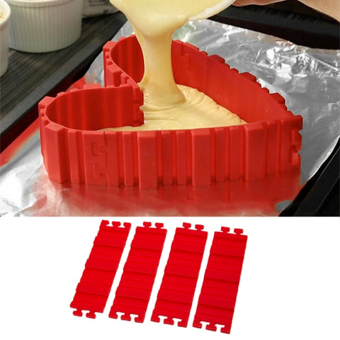 Moule à gâteau en silicone Outils de cuisson Moule à gâteau multi-forme fait maison Accessoires de cuisine, Moule à gâteau fait maison de 4 pièces, 4 PCS DIY Cake Mold