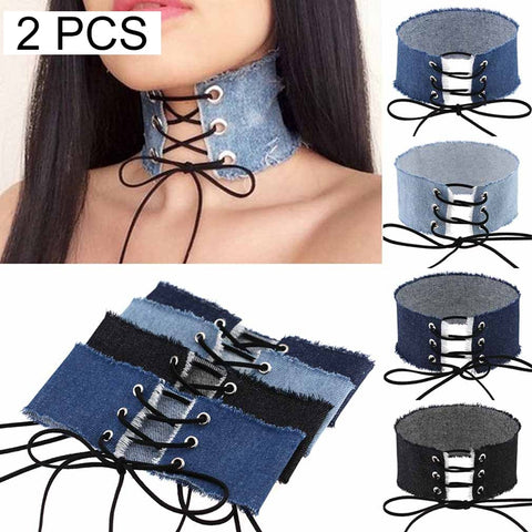 2 pezzi di personalità retrò europea e americana, cravatta con fiocco, colletto da cowboy, colletto largo, collana in osso, consegna colore casuale, NZXL03 - Novalix Store