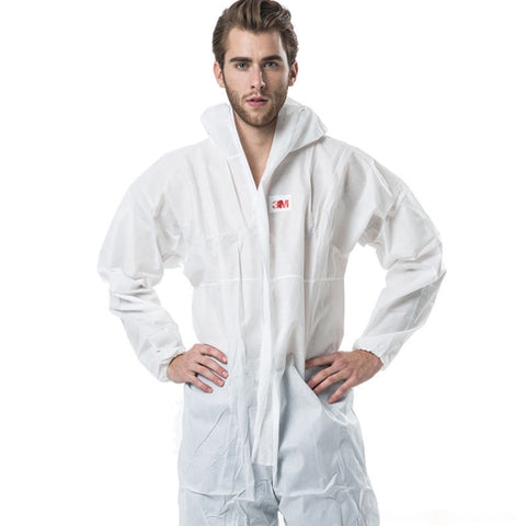 3M 4515 Tuta per sabbiatura antipolvere antistatica anti-chimica bianca monopezzo con cappuccio, taglia: L, 3M L - Novalix Store