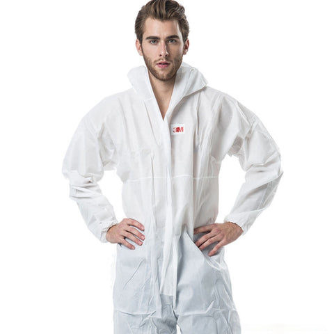 3M 4515 Tuta per sabbiatura antipolvere antistatica anti-chimica bianca monopezzo con cappuccio, taglia: L, 3M L - Novalix Store