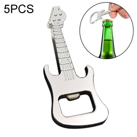 Portachiavi multifonction pour chitarra, abribottiglie, portachiavi pour voiture, 5 pièces, dimensions: 8,5x3,5 cm, forme guitare