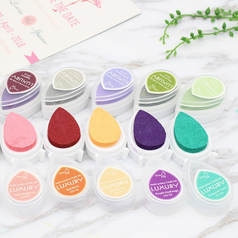 Gocce d'acqua Inkpad Bomboniere per bambini Tamponi per timbri a inchiostro Tampone di inchiostro colorato Forma di goccia per scrapbooking fai-da-te, consegna colore casuale, Inkpad 2