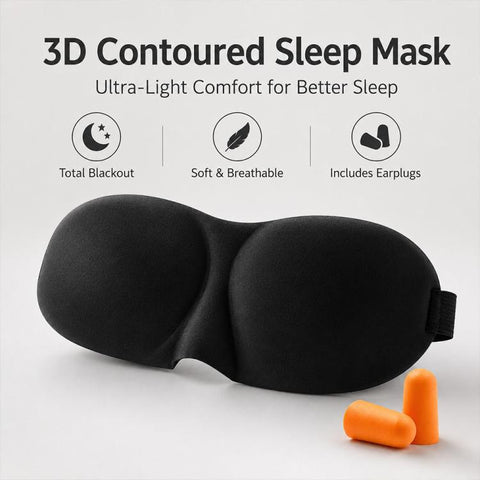 Maschera per Dormire 3D Ombreggiata Portatile - Benda per Occhi