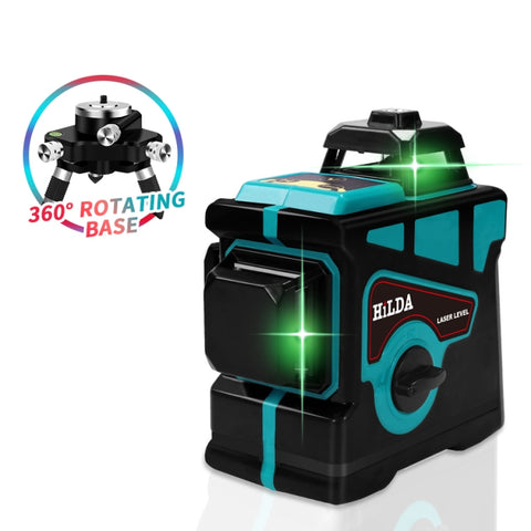 Hilda LS055 Livella Laser 12 Linee 3D Autolivellante 360 ​​Croce Livella Orizzontale Verticale Raggio Verde
