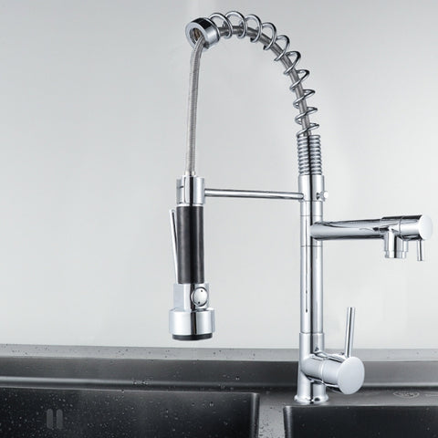 KE6024 Molla multifunzionale Disegno Water calda fredda Miscelazione Ugello Adattatore filtro water Rubinetto di risparmio depuratore water, Silver Black