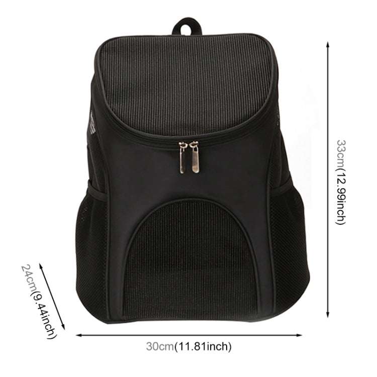Zaino portatile pieghevole in nylon traspirante per animali domestici, dimensioni: 33 x 30 x 24 cm, Size: 33 x 30 x 24cm Black, Size: 33 x 30 x 24cm Cof...