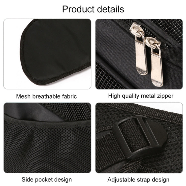 Zaino portatile pieghevole in nylon traspirante per animali domestici, dimensioni: 33 x 30 x 24 cm, Size: 33 x 30 x 24cm Black, Size: 33 x 30 x 24cm Cof...