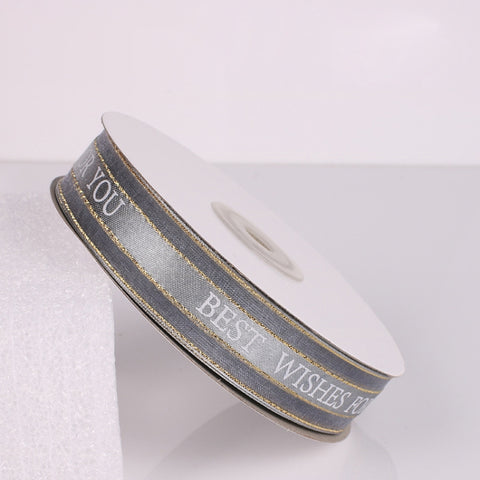 Nastri stampati colorati con lettere anglais Nastri per bouquet regalo Phnom Penh Nastri per imballaggio con fiori bowknot, dimensions: 45 mx 2,5 cm, Phnom Penh