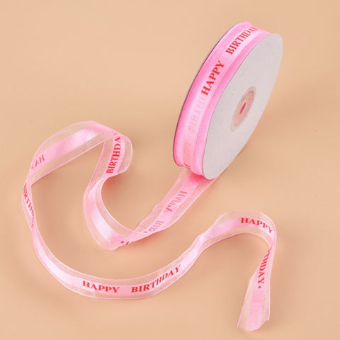 Nastri stampati colorati con lettere anglais Nastri per bouquet regalo Nastri per imballaggio con fiori bowknot, dimensions: 45 mx 2,5 cm, Rubans de satin couleur 4