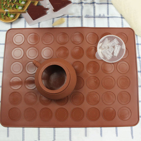 Cuscinetto in silicone di grandi dimensioni per arrosti da cucina + vaso con cornice + scatola colorata per stampi per macaron, Macaron Mold Suit