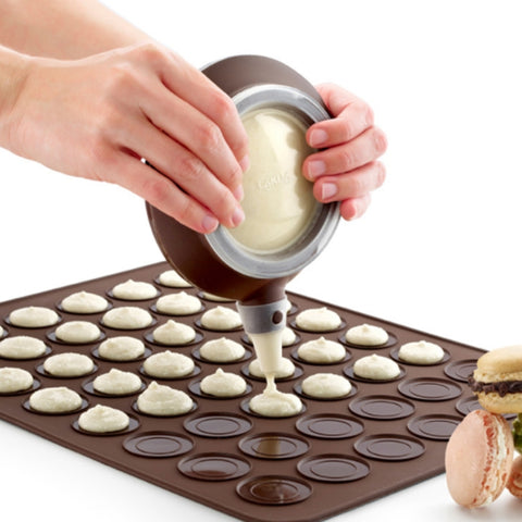 Cuscinetto in silicone di grandi dimensioni per arrosti da cucina + vaso con cornice + scatola colorata per stampi per macaron, Macaron Mold Suit
