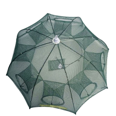 Attrezzatura da pesca con rete da pesca pieghevole automatica a 8 fori in nylon per gamberetti granchi pesciolini trappola per pesci, 8 fori