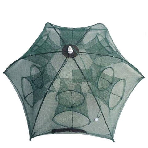 Attrezzatura da pesca con rete da pesca pieghevole automatica a 12 fori in nylon per gamberetti granchi pesciolini trappola per pesci, 12 fori