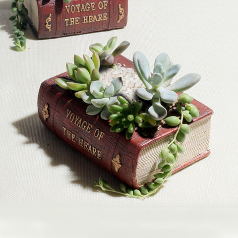 Livre de livres de lettres rétro Plante multi-carnes Bonsai Micro-paesaggio Livre vintage Vase de fleurs Fleurs pour fleurs Succulentes Cactus Erbe Letto pour plante Scatola Vase de fleurs, Dimensions: 14 * 10,5 * 5 cm, Taille: 14 * 10,5 * 5 cm