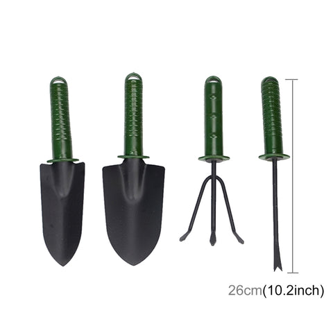 Set di Attrezzi da Giardino: Pala, Rastrello e Manico in Plastica per