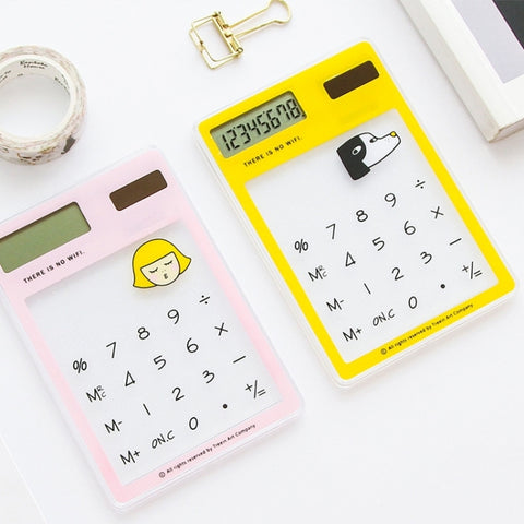 Calcolatrice con schermo LED a 8 cifre con touch pad trasparente e pannello solare, consegna colore casuale, 8 Digits Calculator