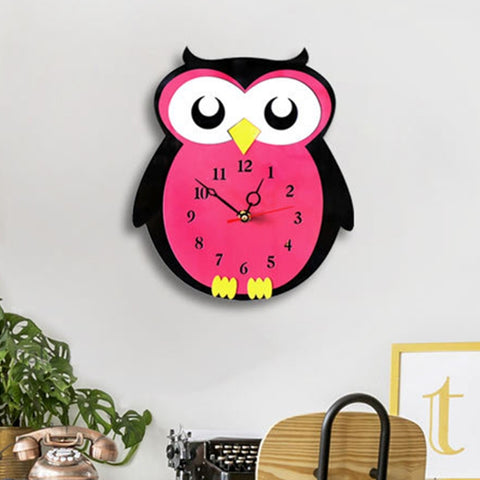Orologio da parete rotondo al quarzo, muto, a forma di batteria, da 11 x 10 pollici, per camera da letto per bambini, senza ticchettio, Owl, Balloon