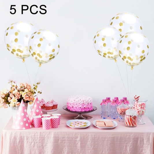 5 pezzi palloncini coriandoli con paillettes dorati trasparenti da 12 pollici, palloncini coriandoli decorazione festa di nozze, consegna in stile casuale, 12 inch Sequins Confetti Balloons - Novalix Store