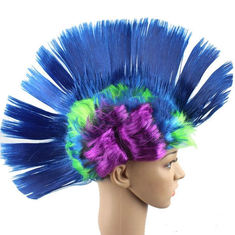 Perruque de Noël amusante pour Halloween, couvre-chef masqué, peigne pour cheveux Mohawk, livraison de couleur aléatoire, cheveux Mohawk