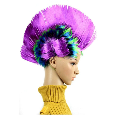 Perruque de Noël amusante pour Halloween, couvre-chef masqué, peigne pour cheveux Mohawk, livraison de couleur aléatoire, cheveux Mohawk