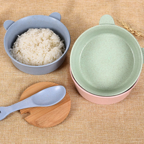 Ciotole in Paglia di Grano Balcherlam per Bambini con Kit di