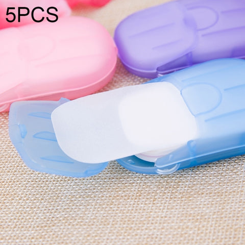 Sapone per coriandoli in scatola da viaggio portatile usa e getta da 5 pezzi, mini carta per sapone, consegna a colori casuale, 5 PCS