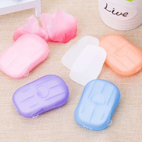 Sapone per coriandoli in scatola da viaggio portatile usa e getta da 5 pezzi, mini carta per sapone, consegna a colori casuale, 5 PCS