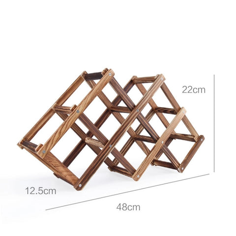 Porte-bouteilles pliable pour 6 bouteilles Porte-bouteilles pliable Porte-bouteilles en bois Présentoir de bar de cuisine, 6 bouteilles