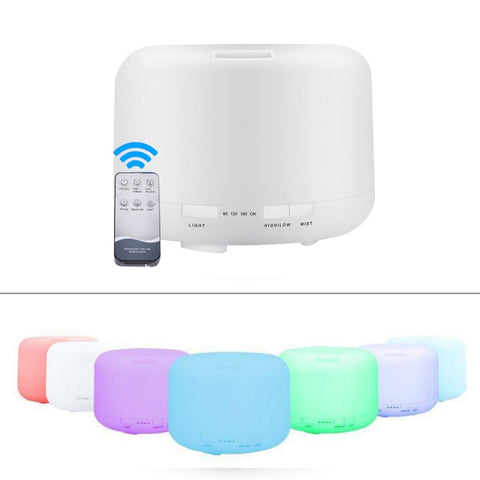 T500 Telecomando Umidificatore bianco trasparente Spruzzatore automatico di alcol Diffusore di oli essenziali Nebulizzatore ad ultrasuoni Diffusore di aromi ad ultrasuoni Atomizzatore LED a colori, Capacità: 500 ml, DC 24 V, Spina USA, Clear White (500...