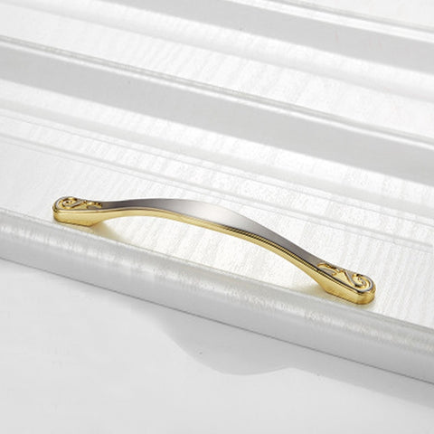 Maniglia per mobile in lega di zinco doppia oro, passo 128 mm -