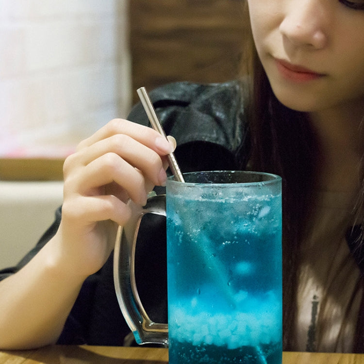 Reusable Stainless Steel Bent Drinking Straws Set with