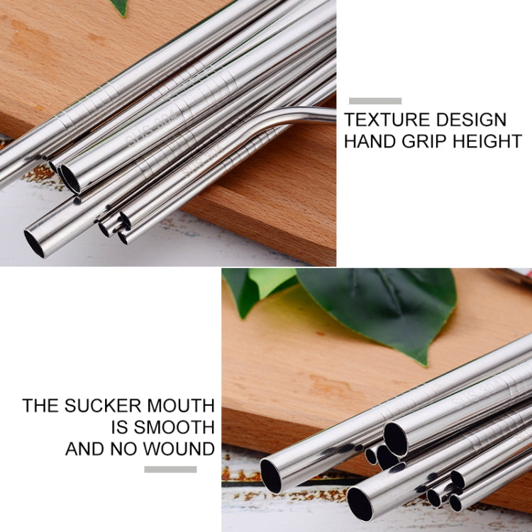 Reusable Stainless Steel Bent Drinking Straws Set with