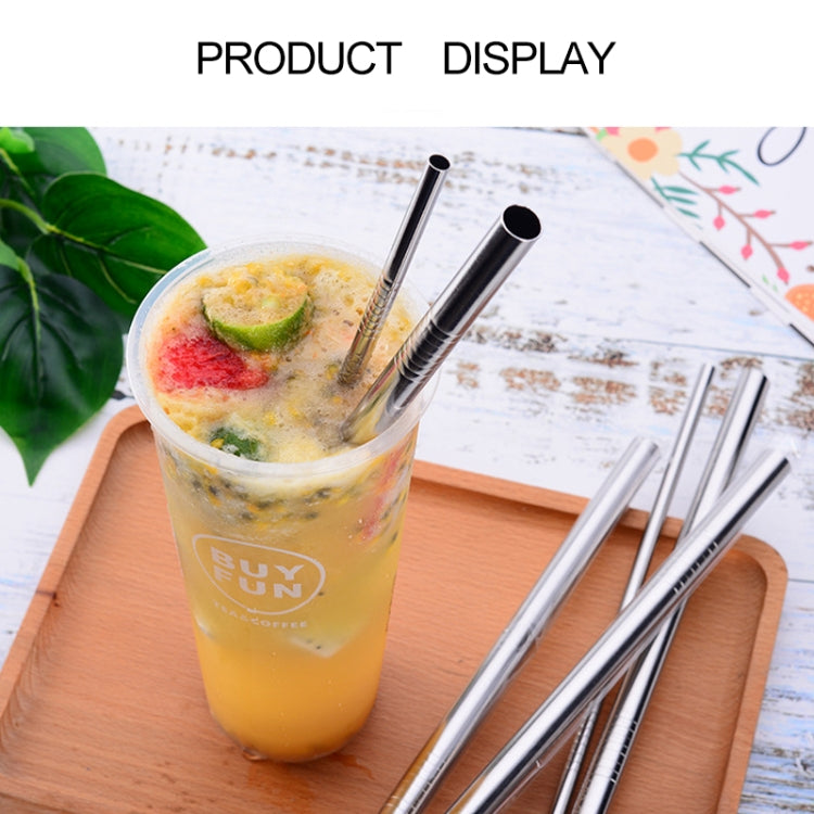 Reusable Stainless Steel Bent Drinking Straws Set with